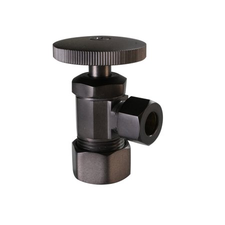 WESTBRASS Round Handle Angle Stop Shut Off Valve 1/2-Inch Copper Pipe Inlet W/ 3/8-Inch Compression Outlet in D105-12